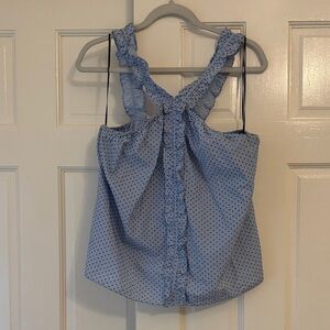 Waverly Grey Blue and White Polka Dot Blouse